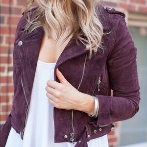 SL8 by Blank NYC Genuine Suede Leather Moto Jacket